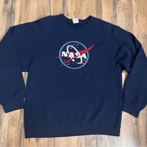 Jerzees Navy Blue NASA Crewneck Sweater